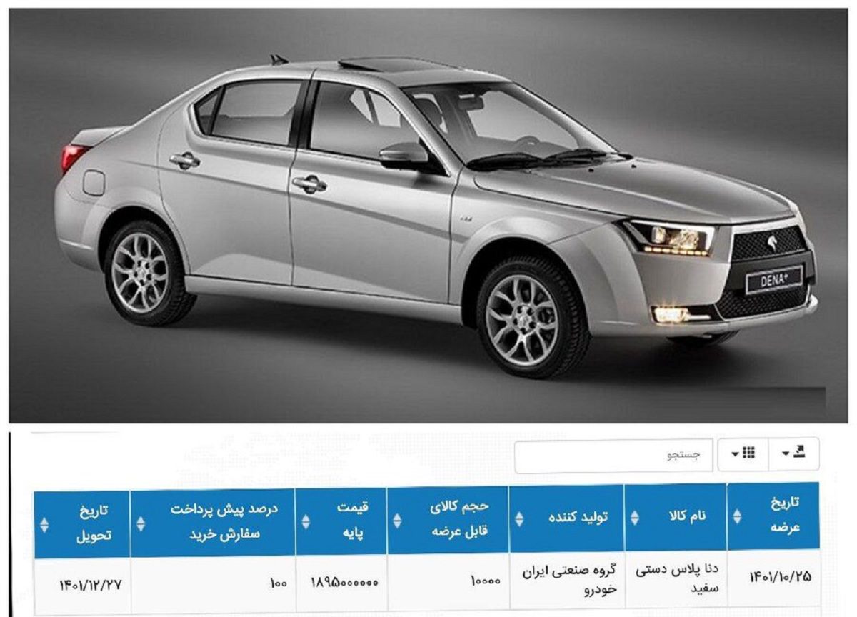 عرضه دنا در بورس کالا