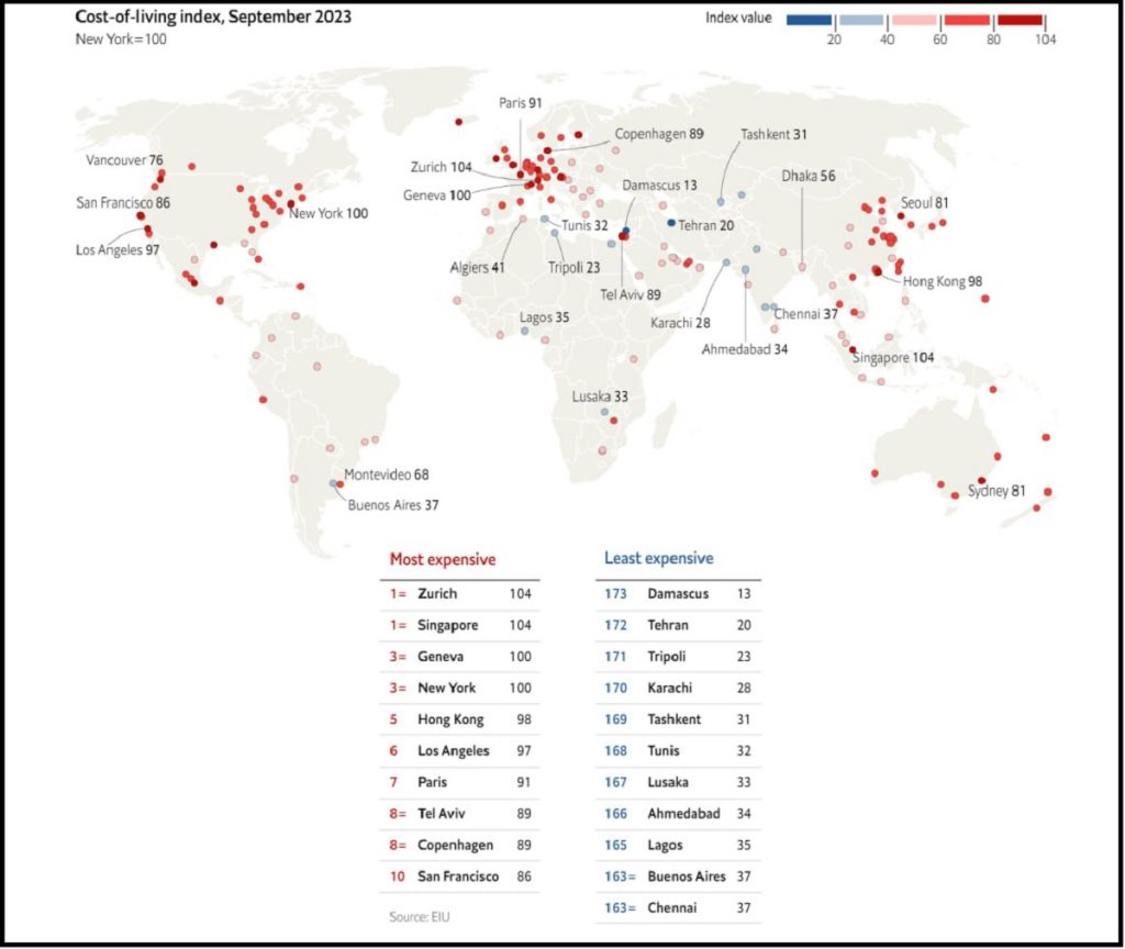 گران ترین و ارزان ترین شهر جهان