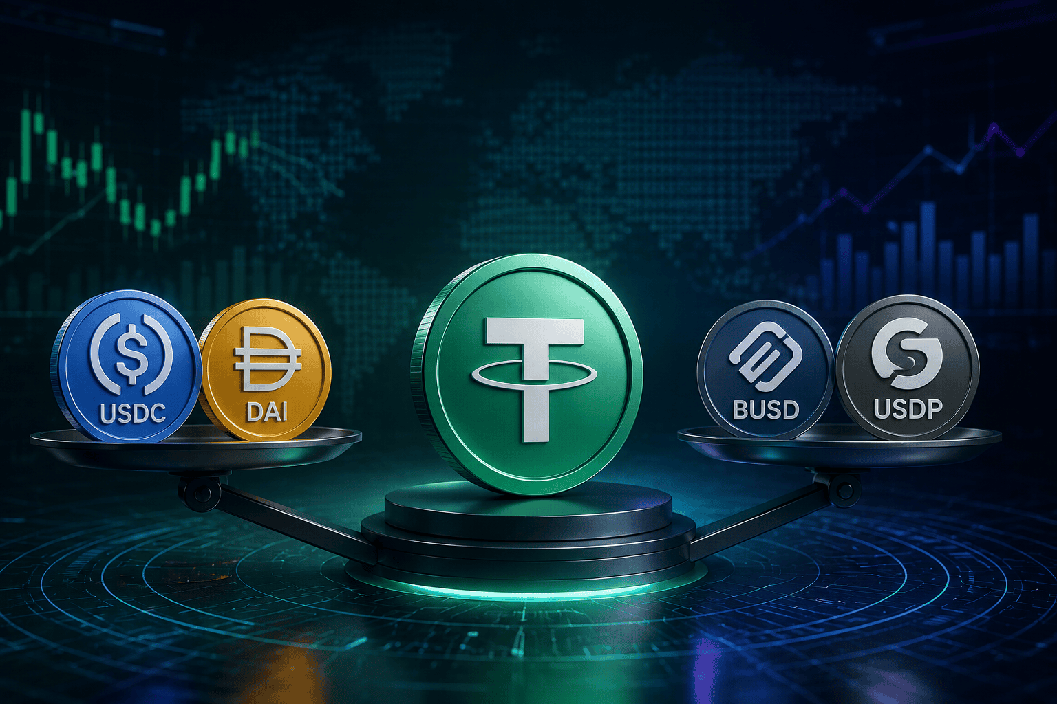 تتر (USDT) در برابر سایر استیبل کوینها