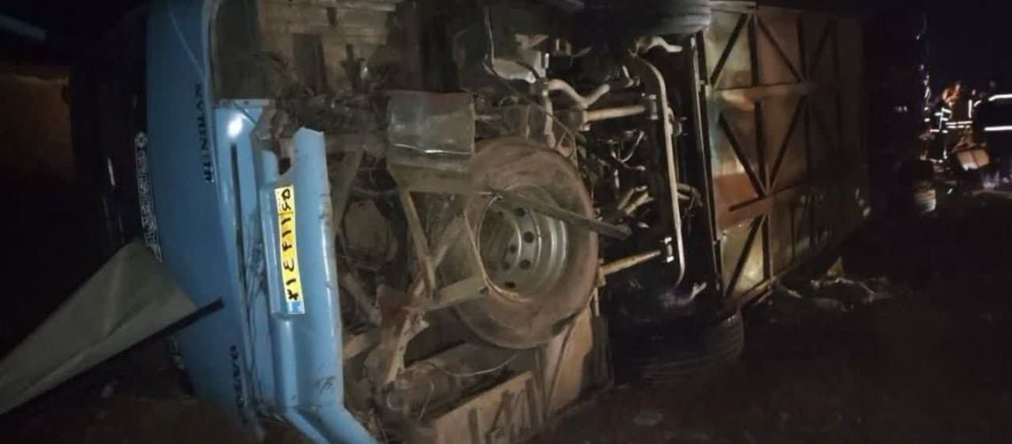واژگونی اتوبوس